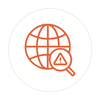 Create a minimalist linestyle icon representing Dark Web  Credential Monitoring Use a single clean orange line F26D3E no gradients The icon should com-1