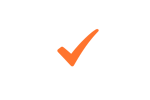 Vibrant orange checkmark on white background