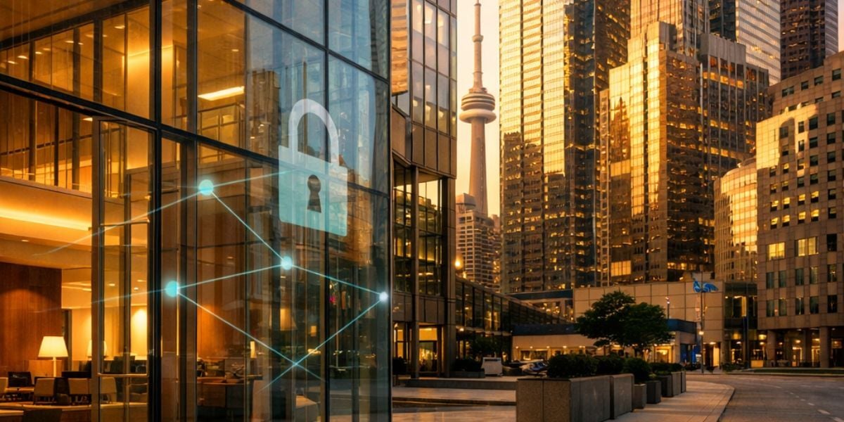  Toronto financial district skyline representing cybersecurity protection for mid-sized businesses in 2026